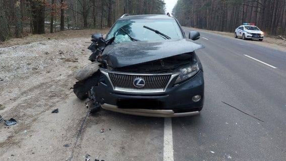 В Брянской области при столкновении на дороге «Лексус» опрокинул трактор «Беларусь»