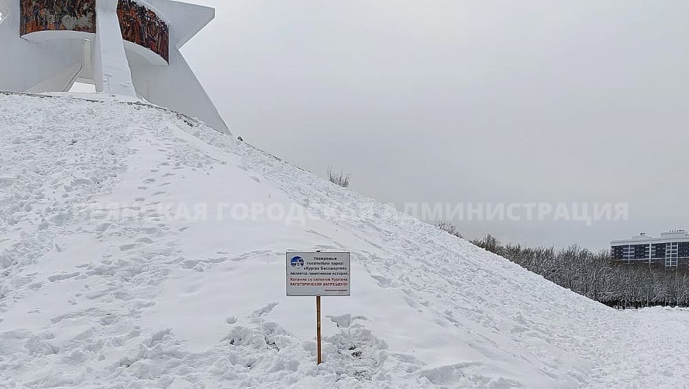 В Брянске запретили катание со склонов Кургана Бессмертия